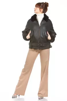 Дубленка женская из натуральной овчины с воротником