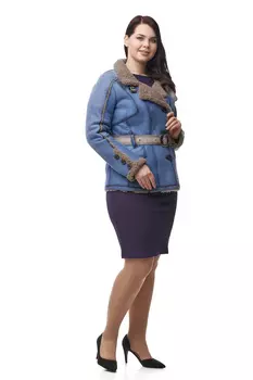 Дубленка женская из натуральной овчины с воротником, отделка кёрли