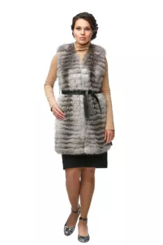 Меховой жилет женский из блюфроста