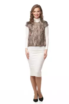 Меховой жилет женский из каракуля без воротника