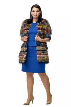 Меховой жилет женский из лисы без воротника