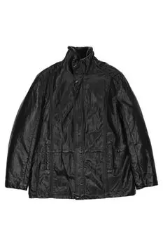 Мужская кожаная куртка из эко-кожи с воротником