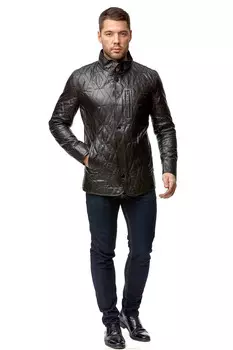 Мужская кожаная куртка из натуральной кожи с воротником