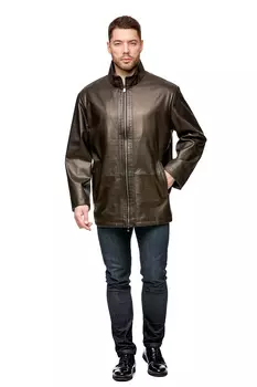 Мужская кожаная куртка из натуральной кожи с воротником