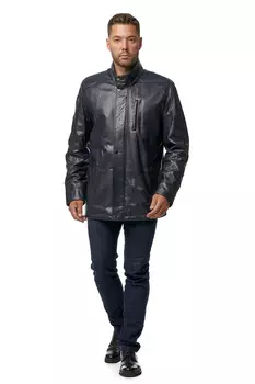 Мужская кожаная куртка из натуральной кожи с воротником