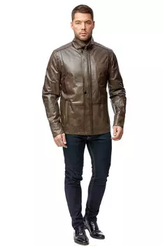 Мужская кожаная куртка из натуральной кожи с воротником