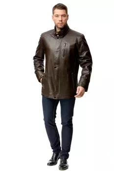Мужская кожаная куртка из натуральной кожи с воротником