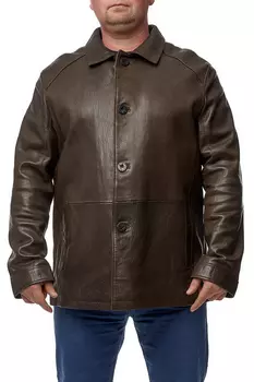 Мужская кожаная куртка из натуральной кожи с воротником