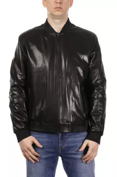 Мужская кожаная куртка из натуральной кожи с воротником