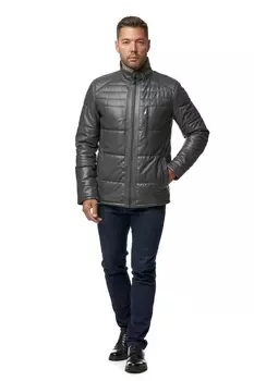 Мужская кожаная куртка из натуральной кожи с воротником