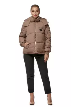 Пуховик женский из текстиля с капюшоном