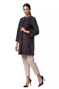 Шуба из каракуля без воротника