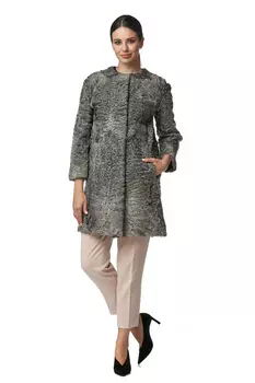 Шуба из каракуля без воротника