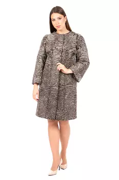 Шуба из каракуля без воротника