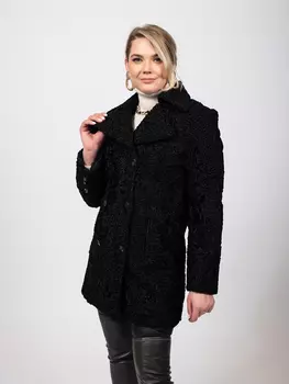 Шуба из каракуля с воротником