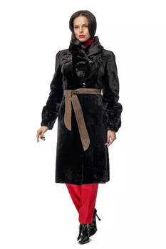 Шуба из мутона с воротником