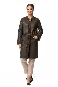 Шуба из мутона с воротником