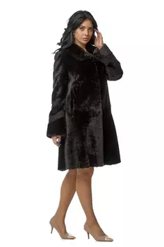 Шуба из мутона с воротником