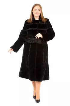 Шуба из мутона с воротником