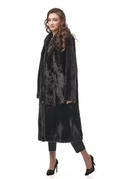 Шуба из мутона с воротником, отделка норка