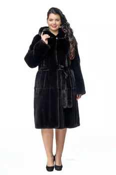 Шуба из норки с капюшоном