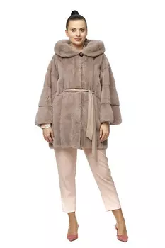 Шуба из норки с капюшоном