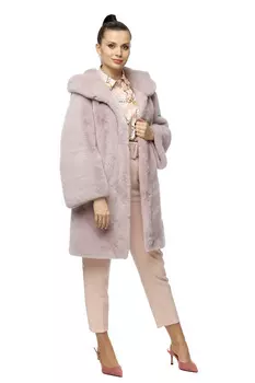 Шуба из норки с капюшоном