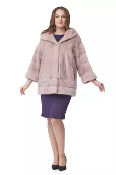 Шуба из норки с капюшоном