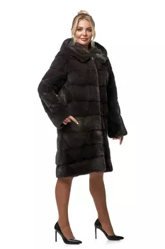 Шуба из норки с капюшоном