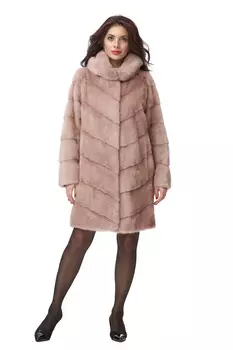 Шуба из норки с капюшоном