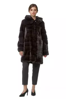 Шуба из норки с капюшоном