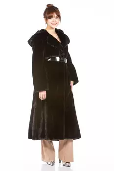 Шуба из норки с капюшоном