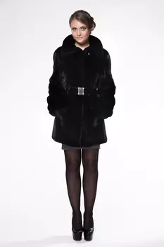 Полушубок из норки с воротником