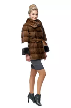 Шуба из норки с воротником