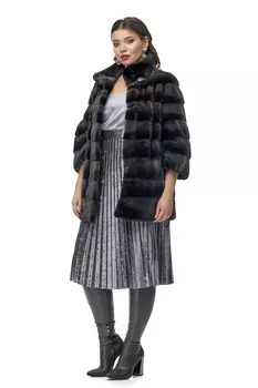 Полушубок из норки с воротником