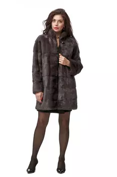 Шуба из норки с воротником