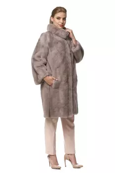 Шуба из норки с воротником