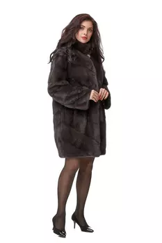 Шуба из норки с воротником