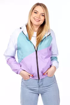 Ветровка женская из текстиля с капюшоном