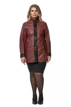 Женская кожаная куртка из эко-кожи с воротником