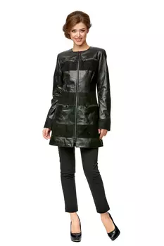 Женская кожаная куртка из натуральной кожи без воротника