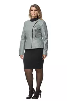 Женская кожаная куртка из натуральной кожи без воротника