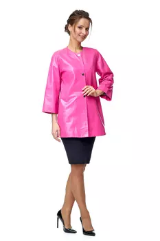 Женская кожаная куртка из натуральной кожи без воротника