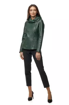 Женская кожаная куртка из натуральной кожи с капюшоном