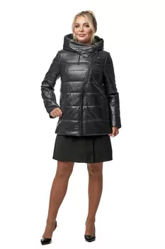 Женская кожаная куртка из натуральной кожи с капюшоном