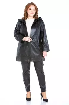 Женская кожаная куртка из натуральной кожи с капюшоном