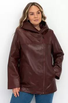 Женская кожаная куртка из натуральной кожи с капюшоном