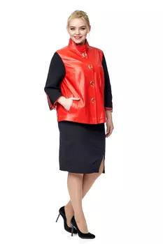 Женская кожаная куртка из натуральной кожи с воротником