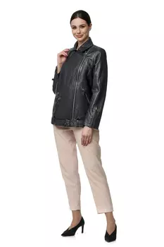 Женская кожаная куртка из натуральной кожи с воротником