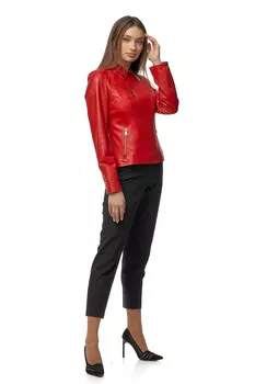 Женская кожаная куртка из натуральной кожи с воротником